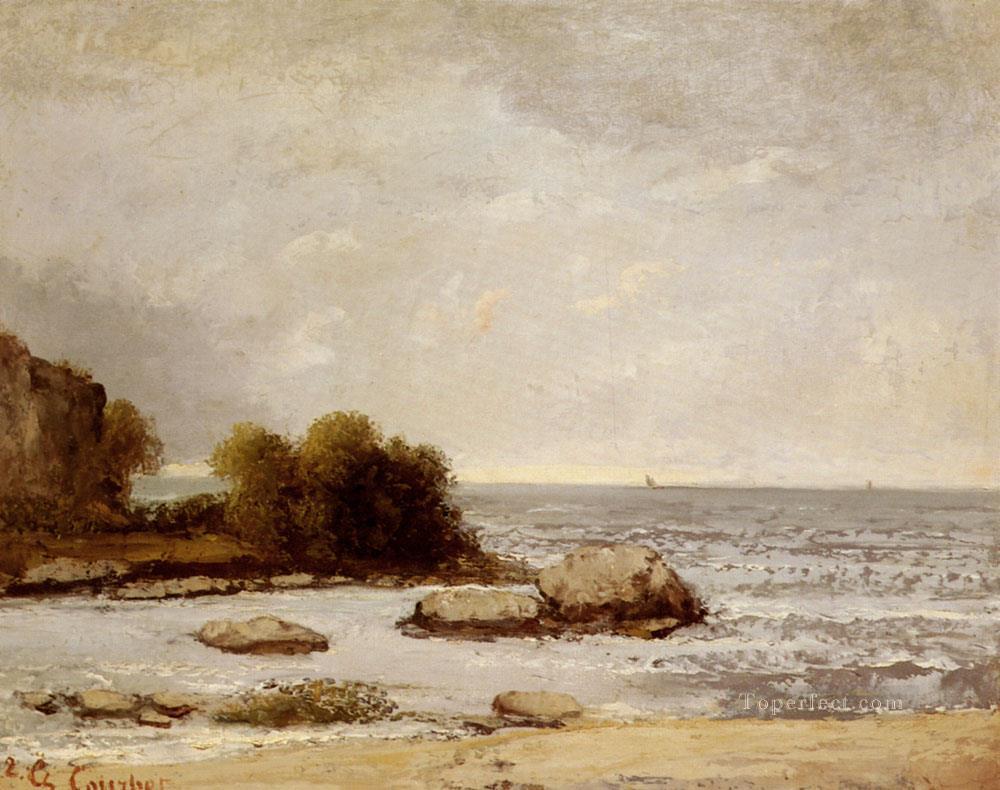 Marine De Saint Aubin landscape Gustave Courbet Beach Oil Paintings